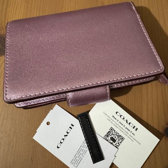 💕Coach Medium Corner Zip Wallet metallic pink - Picture 6 of 11